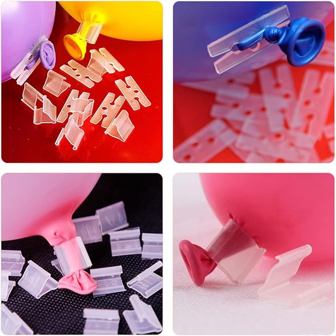 200 Pcs Balloons Mouth Clamp Transparent Balloon Closure the V-shaped Balloon Clip Plastic Balloon Tying Tools for Quickly Knotting and Sealing Balloons【Large capacity packaging】