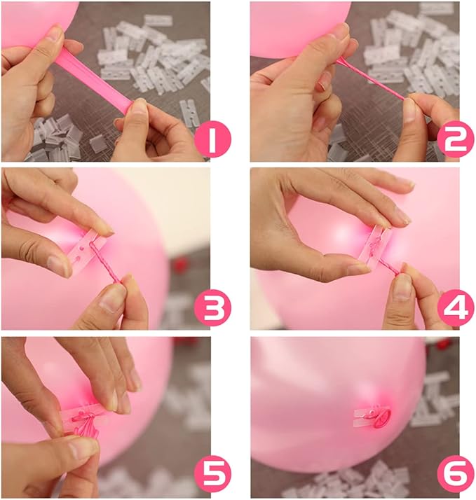 GXXMEI 300PCS Plastic Balloon Clips Ties for Sealing, H Shape Bulk Balloon Ties clips Tool for Wedding Party Christmas Birthday Decoration
