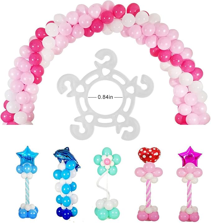 Balloon Clips(120 pcs), Tinabless Balloon Connectors for Decor Balloons Arch, Balloons Column Stand and Flowers - Birthday, Wedding, Baby Shower Party Decorations