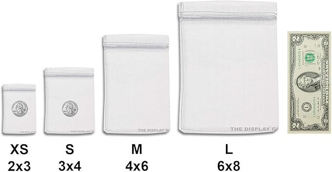 TheDisplayGuys 48-Pack 3x4 Silver Sheer Organza Gift Bags with Drawstring, Jewelry Candy Treat Wedding Party Favors Mesh Pouch