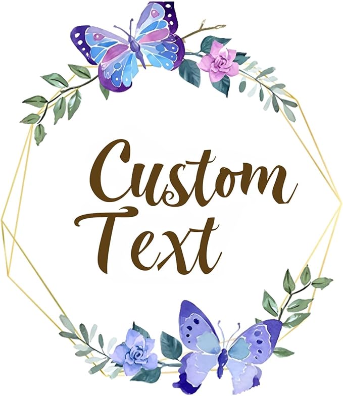 Premium Custom Stickers Labels - Personalized Stickers for Businesses Logo and Name. Birthday Pets and Label Product Boxes Wedding Favors Waterproof Labels (wreath 8, 4 inch)