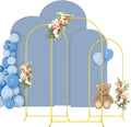 Arch Backdrop Stand and Cover Set of 3 (6FT, 5FT, 4FT) Backdrop Stand for Parties Dusty Blue Arch Covers Stretchy Backdrop Metal Arch Frame Stand for Wedding Graduation Ceremony Birthday Decoration