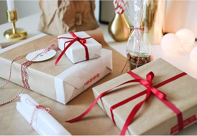 1/2" x 50 Yards Red Satin Ribbon Single Faced Fabric Ribbons for Gift Wrapping, Crafting, Bows Making, Sewing, Wedding, Home Decor