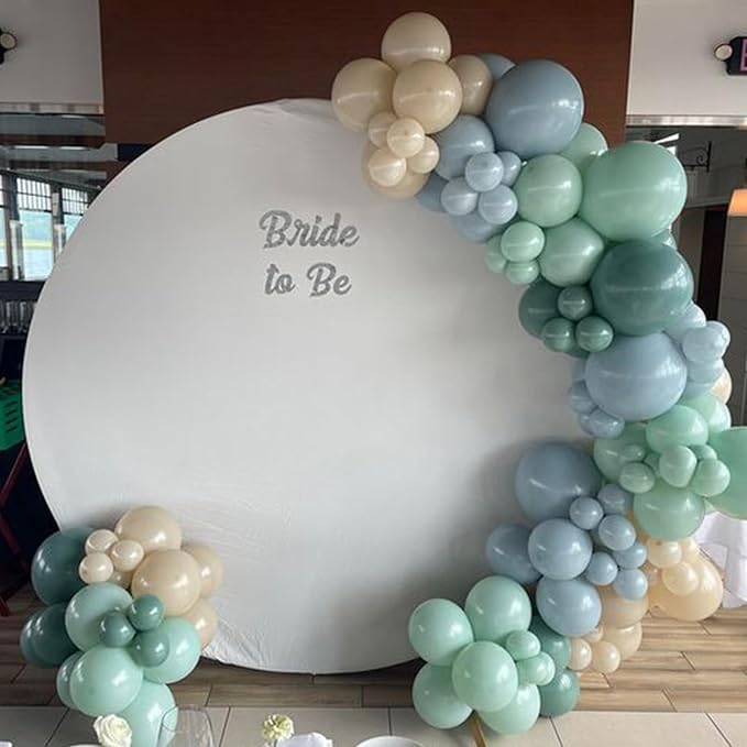 Sage 52 PCS 12 Inch Multi-Colored Balloons for Birthday Parties - Includes Blue, Green, Yellow, Dusty Blue, Bean Green, Sand, White, Maca, Yellow Latex Balloons