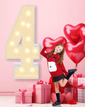 4FT Plastic Marquee Numbers 4 - Light up Numbers Are Made from Corrugated Plastic Board - Quick Assembly Without Tools, Disassembled Components Can Be Used for Photo Wall Decoration, Yard Sale Signs