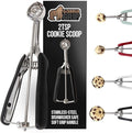 GORILLA GRIP Stainless Steel Cookie Scoop for Baking, 2 TSP, Multipurpose Melon Baller, Meatball Spring Scoops, Perfect Portion Sizes, Easy Food Release, Scooper Size 100, BPA-Free Kitchen Tool, Black