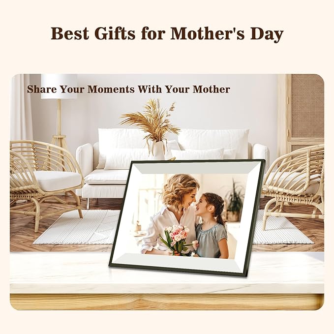 Digital Picture Frame, Frameo 10.1 inch Smart WiFi Digital Photo Frame with HD IPS Touch Screen Slideshow Display 32GB Memory Auto-Rotate, Photo Frame Electronic Best Gifts for Birthday, Wedding, Mom