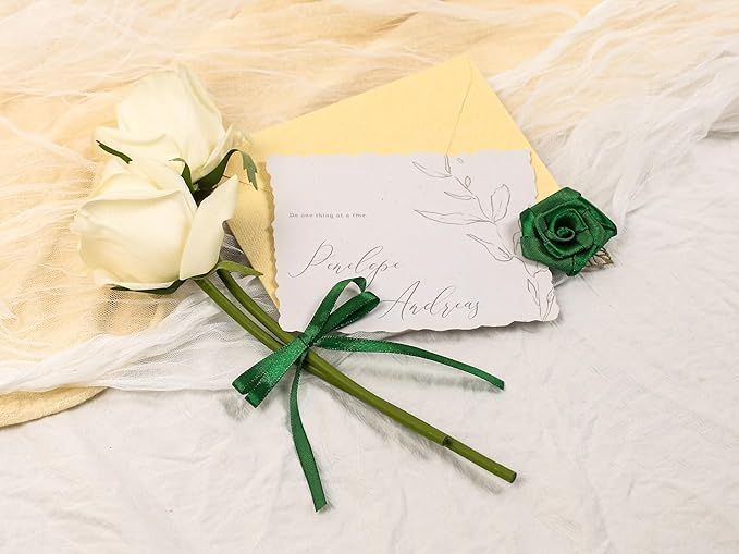 Green Satin Ribbon 1/4 inch X Continuous 25 Yards, Single Face Polyester Ribbon Perfect for Gift Wrapping, Flower Bouquet, Wedding Decor, Crafts, Bow Making, Sewing and More