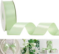 HUIHUANG Seafoam Green Satin Ribbon 1-1/2 inch x 50 Yards Pastel Green Silk Satin Ribbon for Gift Wrapping, Bows, Flower Bouquet, Eternal Roses, Crafts, Wedding Holiday Party Decor