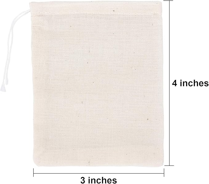 Tatuo 200 Pack Muslin Bags Burlap Drawstring sachet Bags Multipurpose Canvas Linen Pouch for Tea Jewelry Wedding Party Favors Storage