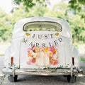 GuassLee JUST Married Banner Car Decorations, Gold Glitter Just Married Sign Garland for Bridal Shower Decorations, Photo Props and Car Decorations