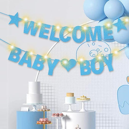 167Pcs DIY Glitter Customizable Banner Kit Custom Banner DIY Personalized Happy Birthday Letter Banners Decor for Christmas Baby Shower Birthday Party Decorations Supplies(Glitter Light Blue)