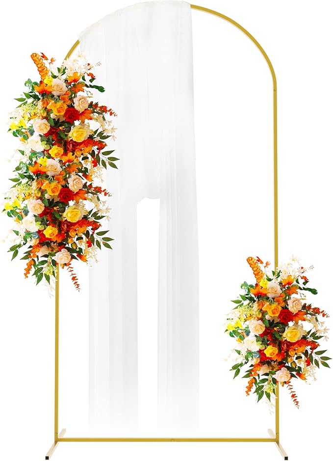 Putros Metal Arch Backdrop Stand 6.6FT Gold Wedding Balloon Arched Backdrop Stand Square Arch Frame for Birthday Party Bridal Baby Shower Ceremony Decoration