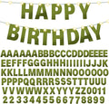 TaoBary 112 Pcs DIY Letter Kit Glitter Customizable Banner Letters Include 107 Letters and Numbers 3 Rope and 2 Needles for Birthday Halloween Christmas Wedding Valentine Party Decor(Bright Green)