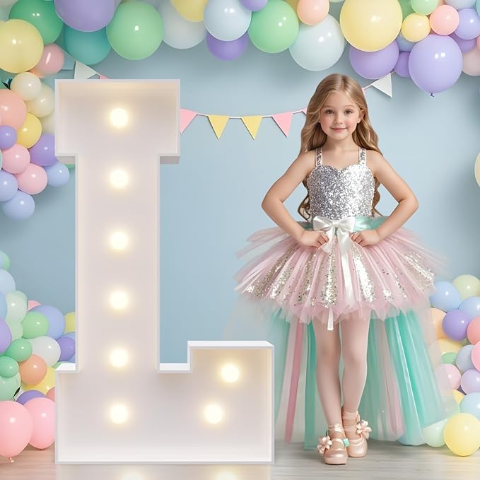 JoyMuse Marquee Letters 3 Feet Tall, Light Up Letters 3FT with Lights, Large Letters for Party, Letter L Light Up Letters for Baby Shower Wedding Proposal Graduation Birthday Decorations
