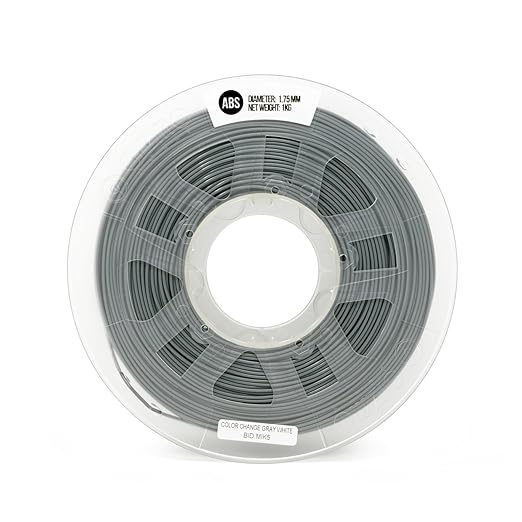 Gizmo Dorks 1.75mm ABS Filament 1kg / 2.2lb for 3D Printers, Color Change Gray to White