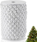 XINHUIDALSQ Craft String of Pearls 10 MM Faux Pearl Beaded, 33 Feet White Garland Bead String for Christmas Tree Decorations, Wedding Party Decoration (White, 10mm/10M)