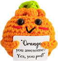 Emotional Support Crochet Orange,Lovely Gift for Kids,Friends,Mom,Dad,Grandpa,Grandma,Colleagues,Classmates,Graduation Gift,Positive Orange,Home Office Decoration