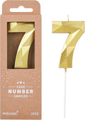 PHD CAKE 2.76 Inch Crystal Gold 7 Number Birthday Candles, Gold Number Candles, Cake Number Candles, Party Celebration