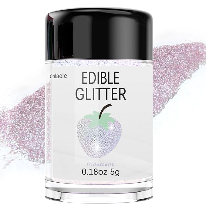 Iridescent Edible Glitter for Drinks - 5 Grams Prism Powder Cocktail Drink Glitter Food Grade Luster Shimmering Dust Vegan Metallic Food Coloring Sprinkle for Cake Decorating, Chocolates, Fondant Pops