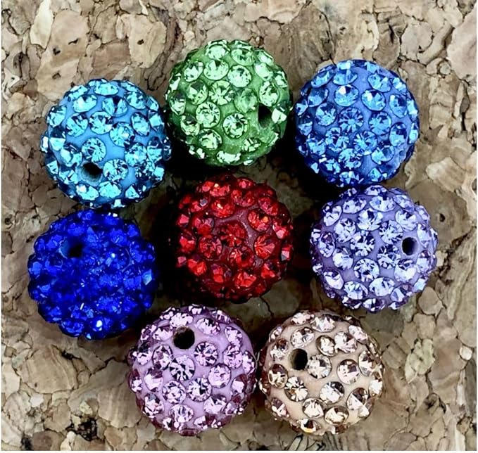 50pcs Adabele Grade A Suncatcher Crystal Rhinestone Pave Loose Beads 10mm Violet Purple Polymer Clay Disco Ball Spacers Compatible with Shamballa All Craft Jewelry Making DB10-4