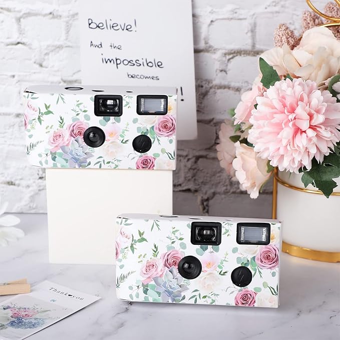 Zhengmy 4 Pack Disposable Camera for Wedding,34mm Single Use Camera with Flash One Time for Gathering Wedding Anniversary Travel Party Supply(Vibrant Style, Color Film)