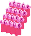 Gcardist Bright Pink Gift Bags with Tissue Paper for Wedding, Birthday, Party Supplies-7.9"x4.3"x9.6" Medium Size Cardboard Gift Bags（16pcs Bags +32pcs Tissue Paper ）