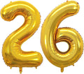 GOER Number 26 Balloons for 26th Birthday Party Decorations,42 Inch Jumbo Foil Helium 62 Balloons for 62nd Birthday Party Decoration (Gold)