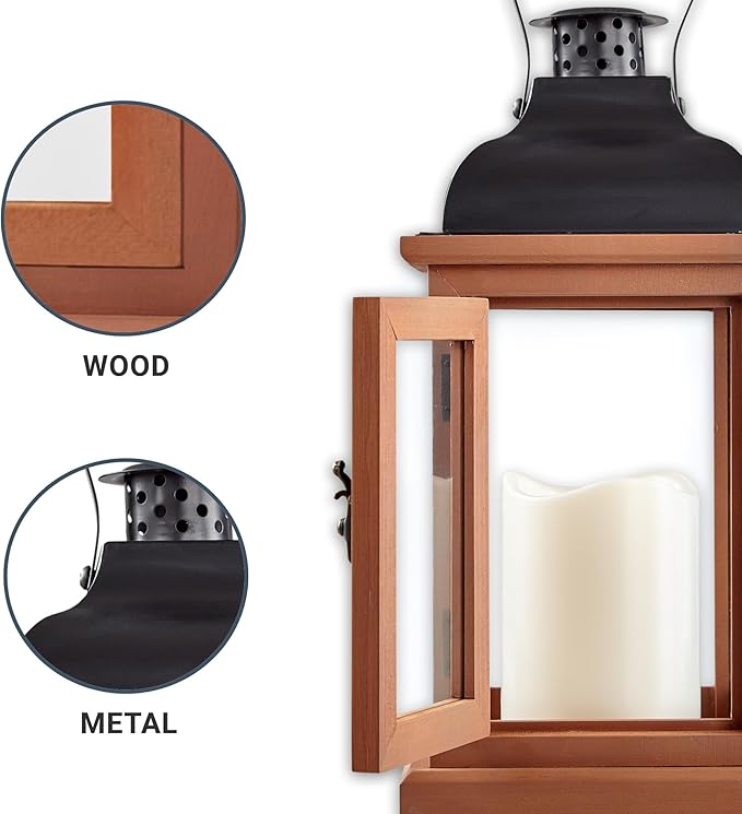 Let's Make Memories Personalized Memorial Lantern - Sympathy - Condolences - in Memory - LED Candle - Automatic Timer - Wood/Metal - I Am Free