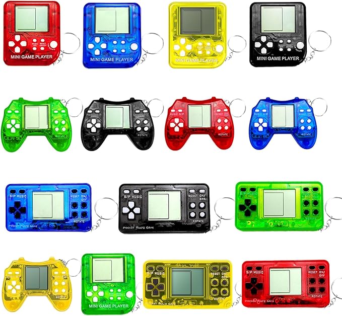 25Pcs Video Game Keychain Video Game Party Favors Video Game Party Supplies 3 Styles Mini Game Console Fidget Toys Bulk for Kids Classroom Prizes Goodies Bags Stuffer Backpack Keychain