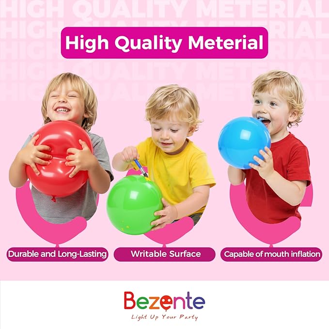 Bezente Hot Pink Balloons 18 Inch - 30 Pack Large Thick Pink Balloons Big Round Hot Pink Latex Balloons for Wedding Bridal Shower Valentine's Day Birthday Party Backdrop Decorations