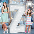 4FT Marquee Light Up Letters - Cool White Light Up Letters Z with Fixed Water Bag, Party Decoration Large Marquee Light Up Letters can Be Used for Wedding Decoration, Birthday Party Decoration
