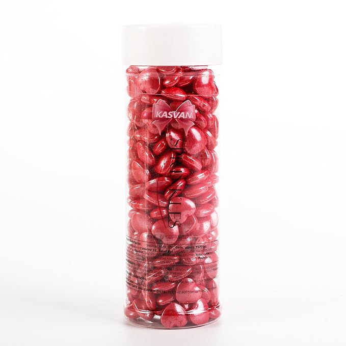 Kasvan Mixed Heart Shapes Sprinkles - Edible Candy Pearls 130g/4.58 Oz, Mix Size, Baking Cake Decorations, Ice Cream Toppings and Cookie Decorating, Wedding Party Chirstmas Supplies (Red)