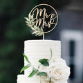 Mr & Mrs Cake Topper Greeny Wedding Cake Topper in Wood (Design 02)