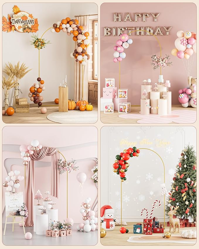 Wedding Arch, Gold Metal Arch Backdrop Stand, Balloon Arch Stand Wedding Frame for Ceremony Decoration (Gold, 7.2FT Arch Backdrop)
