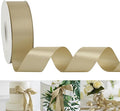 HUIHUANG Champagne Gold Satin Ribbon 1-1/2 inch x 50 Yards Champagne Double-Faced Satin Ribbon for Gift Wrapping, Bows, Flower Bouquet, Crafts, Bridal Shower Wedding Decor, Christmas Tree