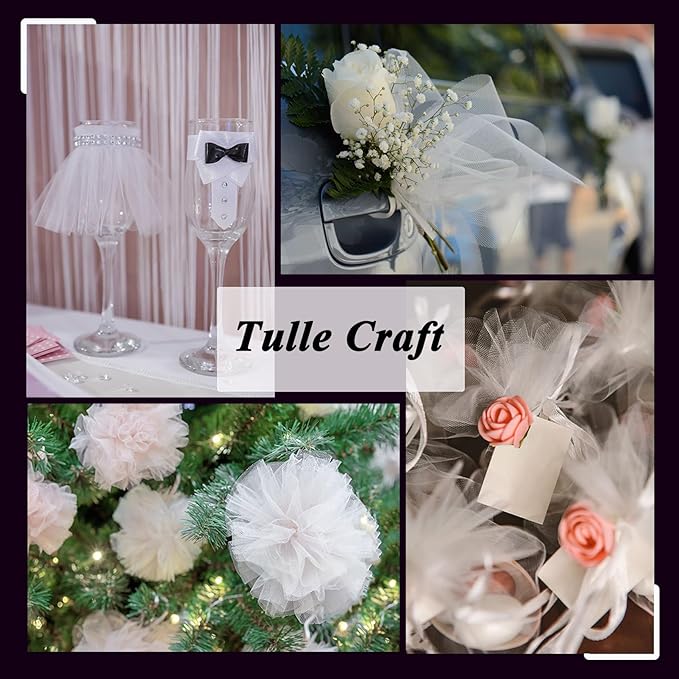 Dusty Rose Tulle Fabric Roll 6”by 100 Yards (300 ft) Soft Tulle Spool for DIY Crafting Favor Supplies, Tutus, Wedding, Party Decorations, Gift Wrapping