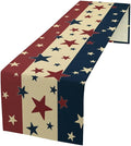 Memorial Day Table Runner, 4th of July American Patriotic Independence Day Stars Stripes Print Table Runne for Summer Holiday USA Home Decoration Party,13x60inch