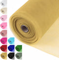 Dull Gold Yellow Tulle Fabric Rolls 54 Inch x 40 Yards Large Mesh Tull Bolt for Wedding, Garden Netting, Tutu Skirt, Party Decoration and Craft Supplies