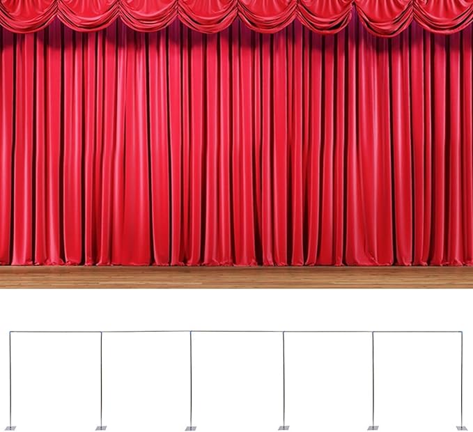 49ft*10ft Adjustable Telescopic Portable Pipe and Drape Backdrop Stand Kit Splitly, Heavy Duty Wedding Party Event Studio Photography Background Support System Trade Show Curtain Frame Stand