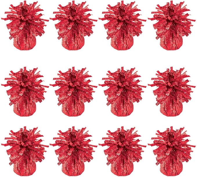 PMU 12 Pcs Kisses Balloon Weights - Decorative Balloon Weight for Christmas, Thanksgiving, Birthday, Party Favors, Wedding & Baby Shower - 6oz. Red, Pkg/12