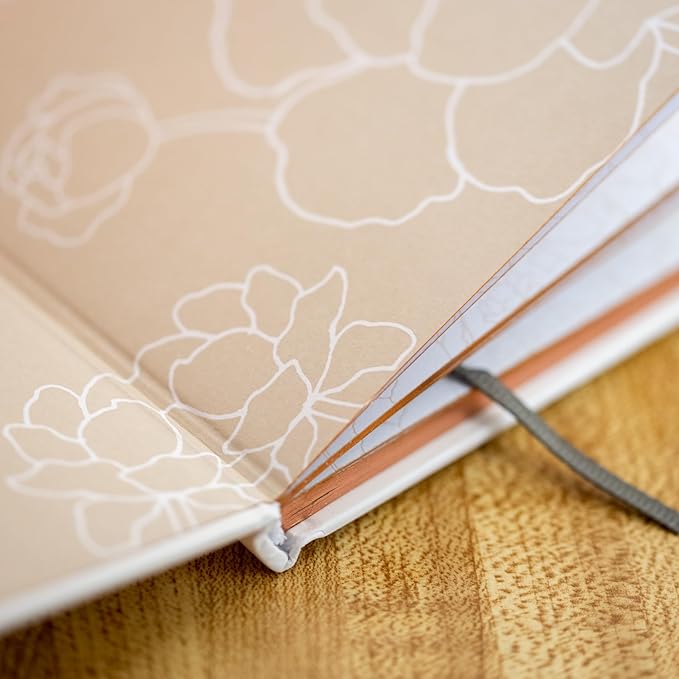 GSM Brands Wedding Vow Books His and Her Hardcover, Ivory Pages, Gold Foil Embellishments 2Pcs (3.9 x 5.5, 40 Pages Each) Includes Ribbon Bookmark