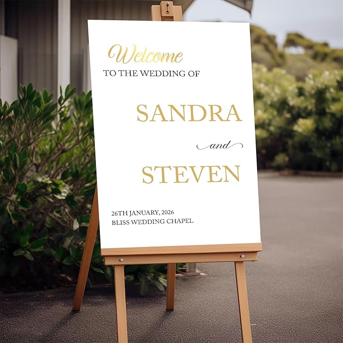 Personalized Modern Wedding Welcome Sign, Minimalist Printed Welcome Sign for Ceremony, Custom Wedding Decoration