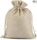 Lucky Monet 25/50/100PCS Burlap Gift Bags Wedding Hessian Jute Bags Linen Jewelry Pouches with Drawstring for Birthday, Party, Wedding Favors, Present, Art and DIY Craft (100Pcs, Cream, 7” x 9”)
