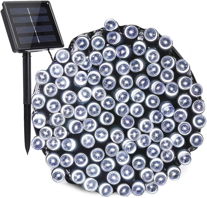Toodour Solar Christmas Lights, 72ft 200 LED 8 Modes Outdoor Christmas String Lights, Waterproof Solar String Light for Xmas Tree, Fence, Holiday, Party, Balcony, Outdoo Xmas Decorations - White