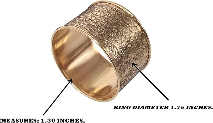 Gorgeous Beautifully Handcrafted Floral Large Size Gold Color Party Dining Table Napkin Holders (Set of 12)