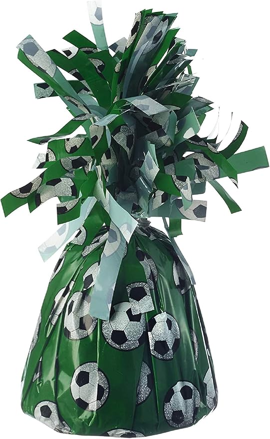 PMU 6 Pcs Soccer Kisses Balloon Weights - Decorative Balloon Weight for Christmas, Thanksgiving, Birthday, Party Favors, Wedding & Baby Shower - 6oz. Soccer, Pkg/6
