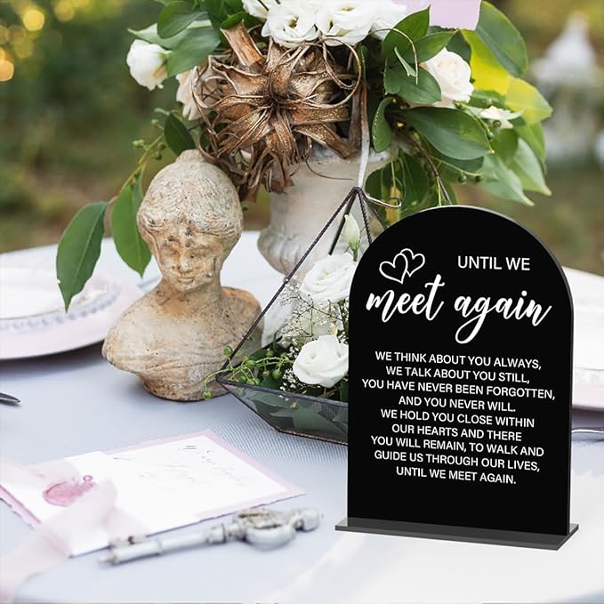 Acrylic Wedding Sign Wedding Signs for Ceremony Until We Meet Again Sign for Wedding Modern Calligraphy Arch Acrylic Table Top Sign for Wedding Reception and Event Party Table(black）