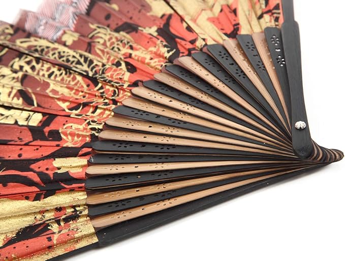 Terra Distribution Folding Fan [Japan Import] Hand Fans for Women Foldable, Japanese Fan, Unique Design, Handmade Bamboo, Silk Fan, 8.6" (22cm), Abanicos de Mano (210 (Pine Tree))