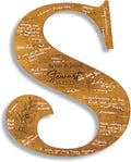 Wedding Guest Book Sign with Pen, Personalized Wooden Letter Monogram, Custom Last Name and Date, Laser Engraved Guestbook Alternative for Couple, Large Sizes Options